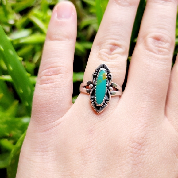 Vintage Bell Trading Post 925 Sterling Silver Turquoise Ring, size 6 - Picture 5 of 12